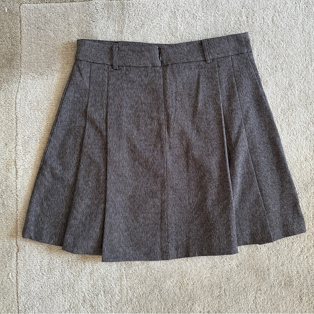 Mango MNG pleated brown mini skirt small - Picture 3 of 4